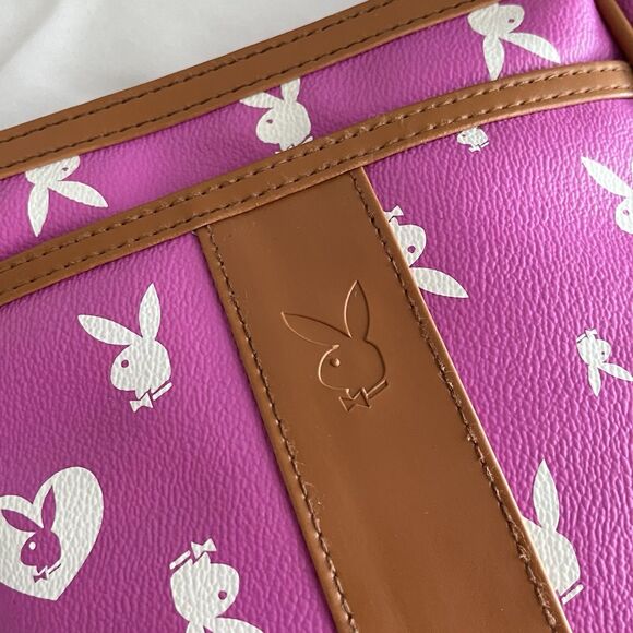 Playboy Y2K Monogram Shoulder Bag Baby Pink & White Rare Adjustable Strap - Picture 3 of 10